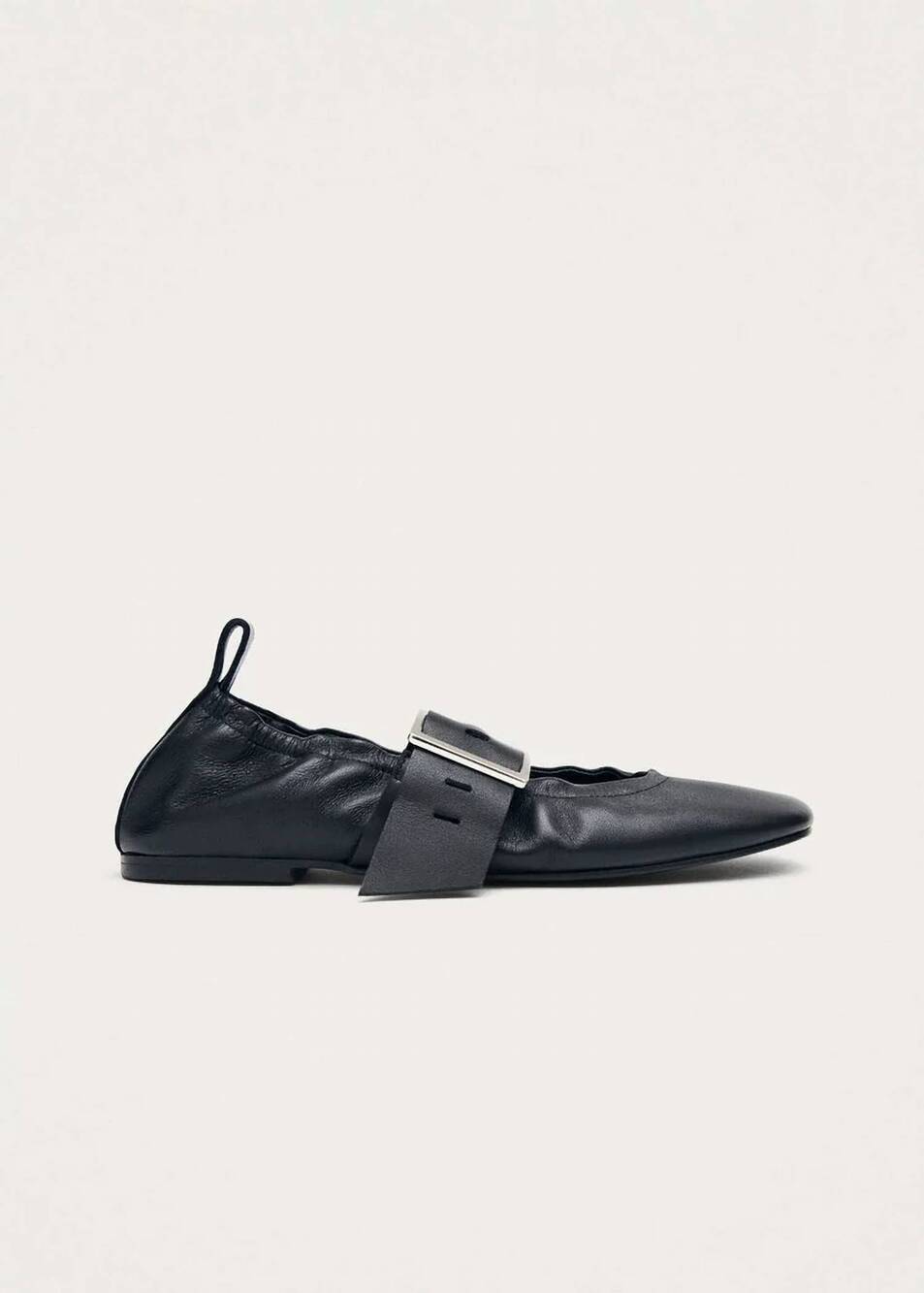 NEW ALOHAS women's sarea leather ballet flats in black